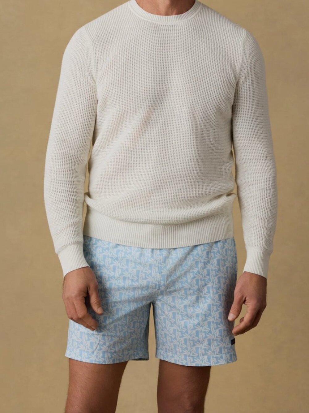 Faherty Sunwashed Crewneck Sweater White Shell Organic Cotton Men’s M